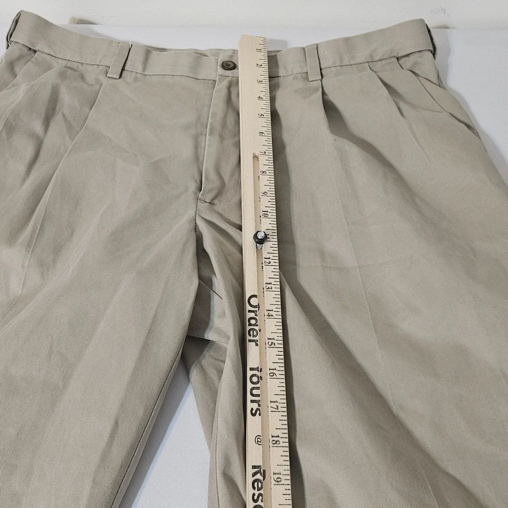 David Taylor‎ Collection Men's 36 x 31 Beige Chino Pants Pleated Stretch Waist